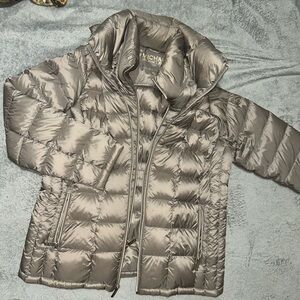 Gold/Tan Michael Kors puffer jacket. NEW UNWORN!! double zipper and hood